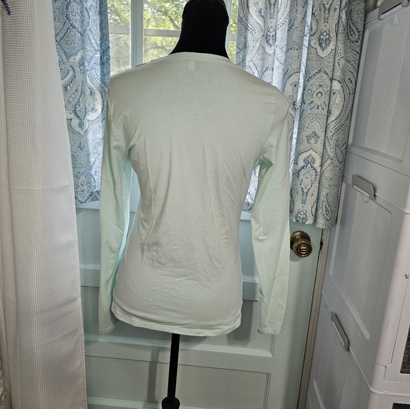 🧨 Gap Mint Green Stretch Long Sleeve Tee Athleisure - Picture 4 of 6